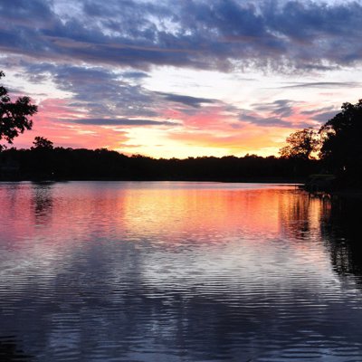 Vibrant Magnificent Sunset Glassy Lake Glassy Water Reflection Quiet Evening.jpg